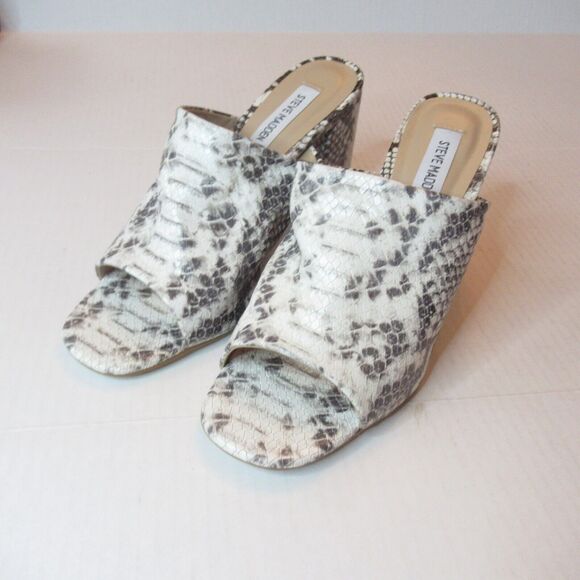 Steve Madden Women's Slip-On Peep Toe 3.5 Inch-Heels Size (7.5) Snake Print NWOB - Picture 2 of 8